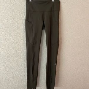 Lulu Lemon Olive Green “Fast and Free High Rise Tight 25”